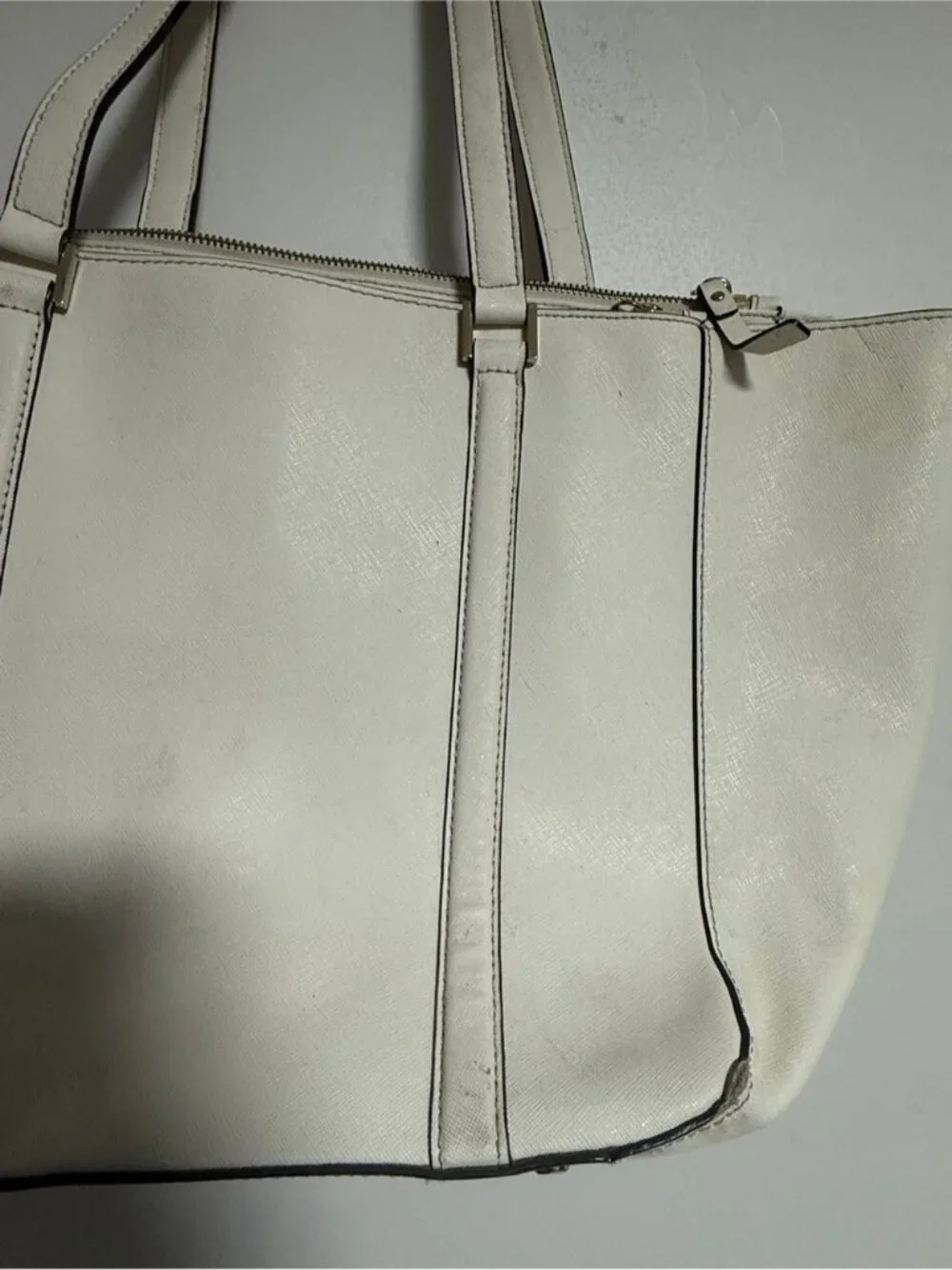 Kate Spade New York White Saffiano Tote Bag